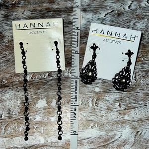 2 pair of black earrings